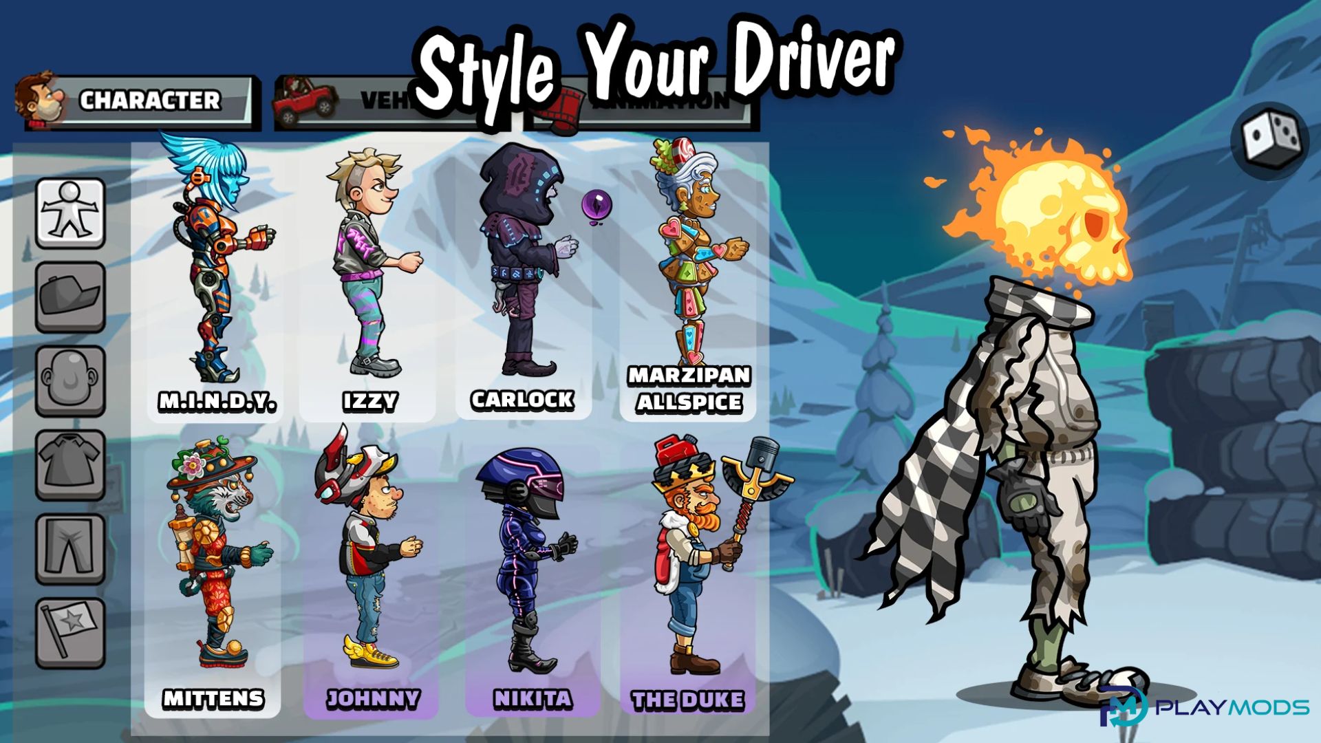Download Hill Climb Racing 2 MOD APK Unlimited Money gratis Fitur MOD Yang Tersedia