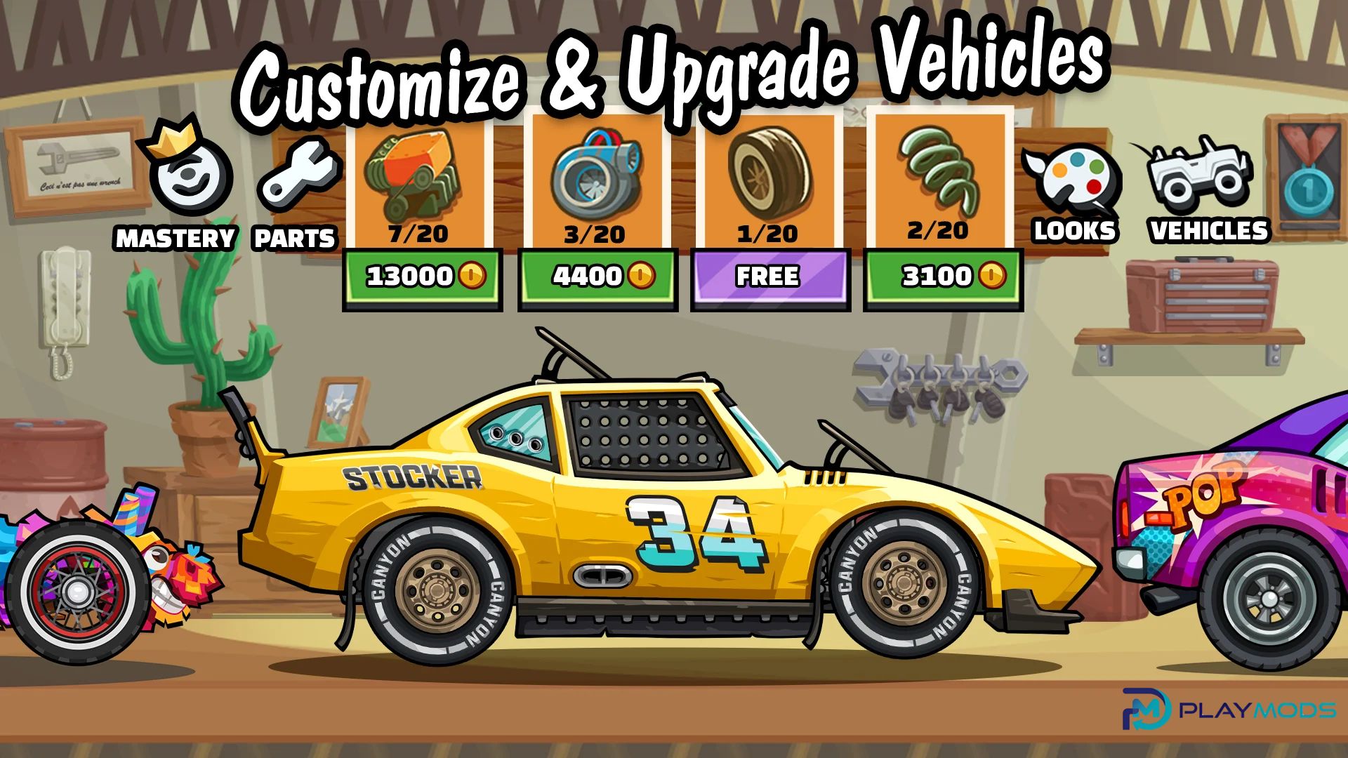 Download Hill Climb Racing 2 MOD APK Unlimited Money gratis Kendaraan Terbuka Di Hill Climb Racing 2 MOD APK