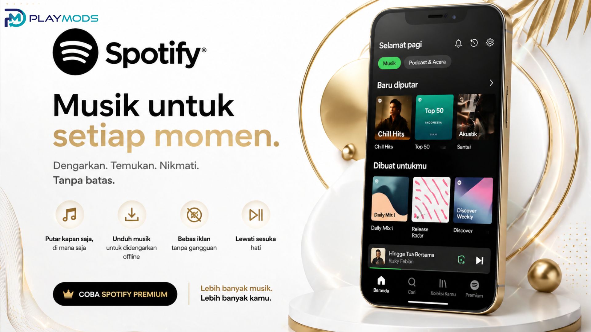 Download Spotify Mod APK v9.1.44.1258 untuk android (Premium Gratis Tanpa Iklan) Spotify Mod APK Adalah Apa?